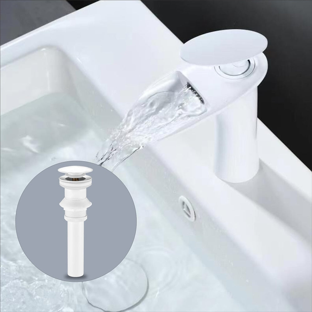 Modern Waterfall Bathroom Faucet, Single-Handle Single-Hole Faucet