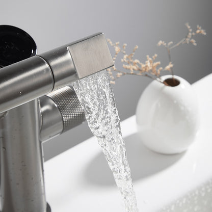 LED Digital Display Single-Hole Single-Handle Bathroom Faucet, Swivel Spout Brass Faucet, Matte Black / Matte White / Gunmetal
