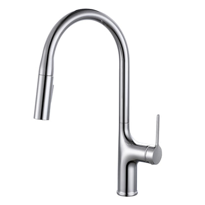 Modern Pull-Down Kitchen Faucet, Single-Handle High Arc Faucet, Matte Black / Chrome / Brushed Gold