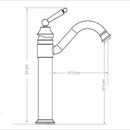 Antique Brass Traditional Single-Hole Vessel Sink Faucet, Single-Handle Brass Faucet, 360-Degree Swivel Spout Faucet