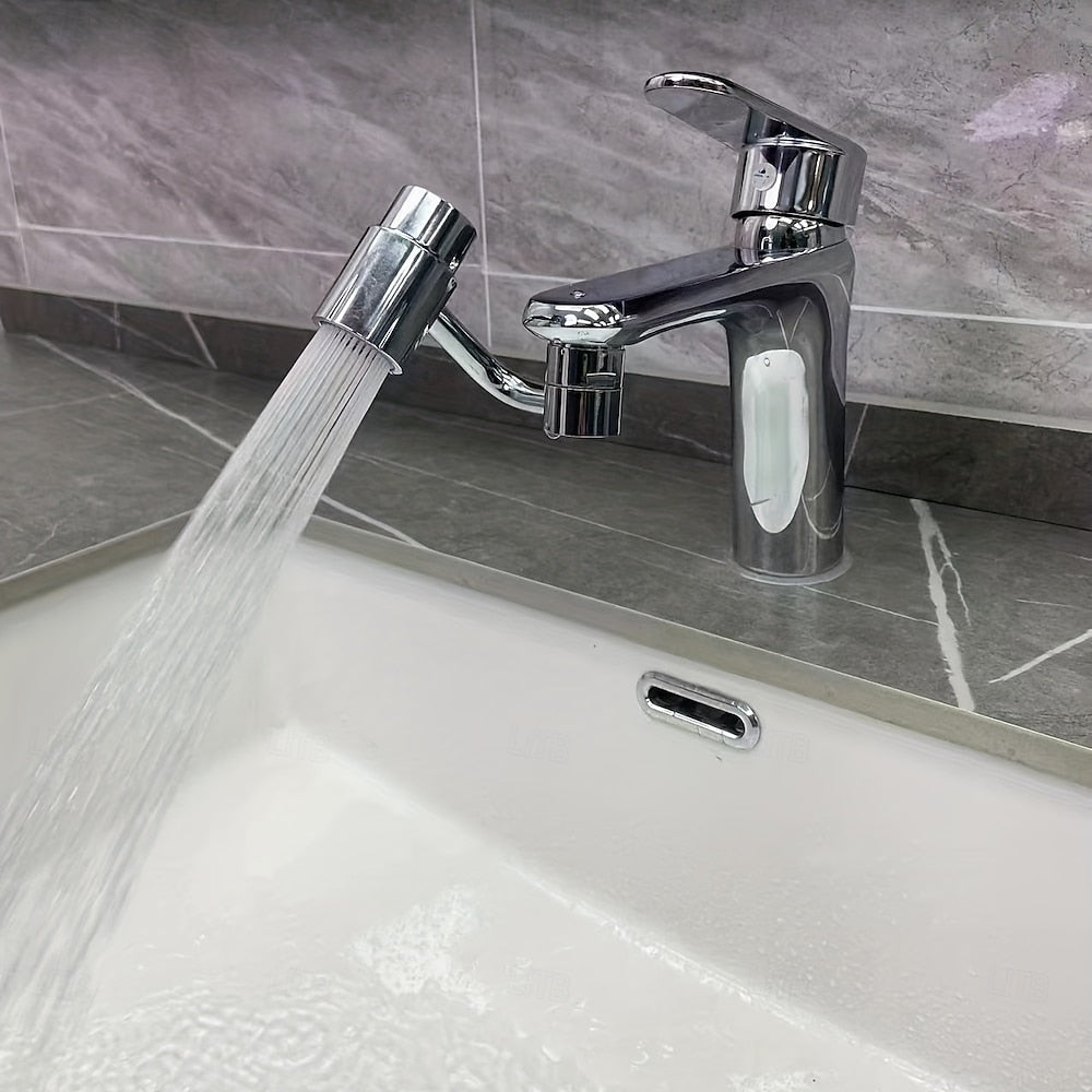 Chrome-Plated Brass 1080-Degree Rotating Faucet Aerator, Dual-Mode Flow Faucet Attachment