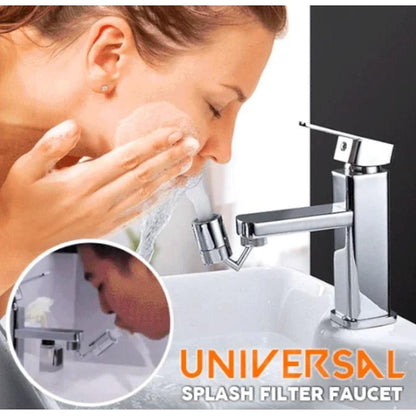 Chrome 720-Degree Swivel Faucet Aerator, Dual-Mode Splash Filter Faucet Extender