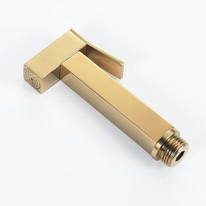 Polished Gold Contemporary Brass Handheld Bidet Sprayer, Single-Handle Toilet Diaper Sprayer with 1.5m Hose