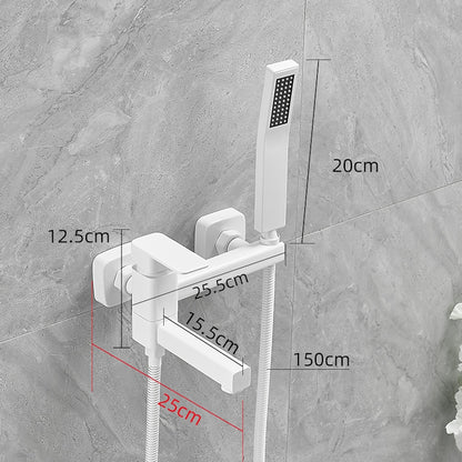 Wall-Mount Single-Handle Swivel Spout Tub Faucet, Bathtub Filler Faucet with Handheld Shower