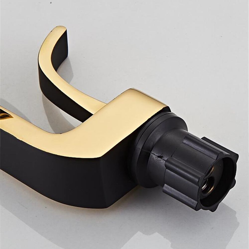 Waterfall Modern Bathroom Faucet, Single-Handle Single-Hole Brass Faucet