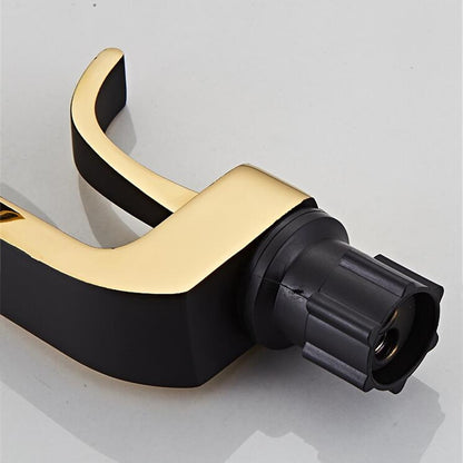 Waterfall Modern Bathroom Faucet, Single-Handle Single-Hole Brass Faucet