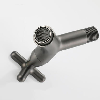 Modern Wall-Mount Bathroom Faucet, Single-Cold Brass Basin Faucet, Gunmetal / Chrome / Matte White