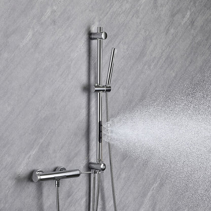Integrated Body Jet Massage Shower Slide Bar, Chrome Contemporary Wall-Mount Slide Bar