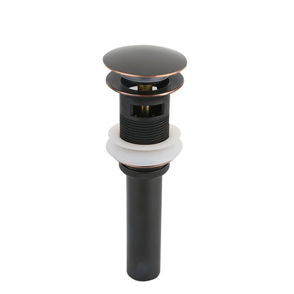 Stainless Steel Pop-Up Sink Drain with Overflow, Spring-Loaded Bathroom Vanity Basin Drain, Chrome / Oil-Rubbed Bronze / Rose Gold / Antique Brass / Polished Gold