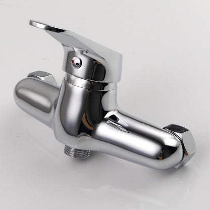 Wall-Mounted Modern Chrome Shower Faucet, Single-Handle Brass Mixer Faucet with S-Connectors