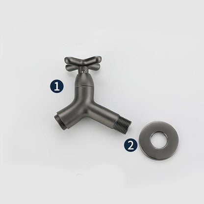 Modern Wall-Mount Bathroom Faucet, Single-Cold Brass Basin Faucet, Gunmetal / Chrome / Matte White