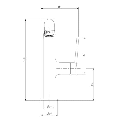 Pull-Out Spray Bathroom Faucet, Modern Single-Hole Single-Handle Brass Faucet, Gunmetal / Matte Black / Brushed Gold / Matte White / Chrome