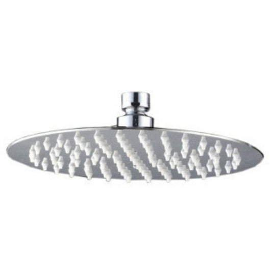 Lagomel rain shower head in chrome, set in a Contemporary bathroom