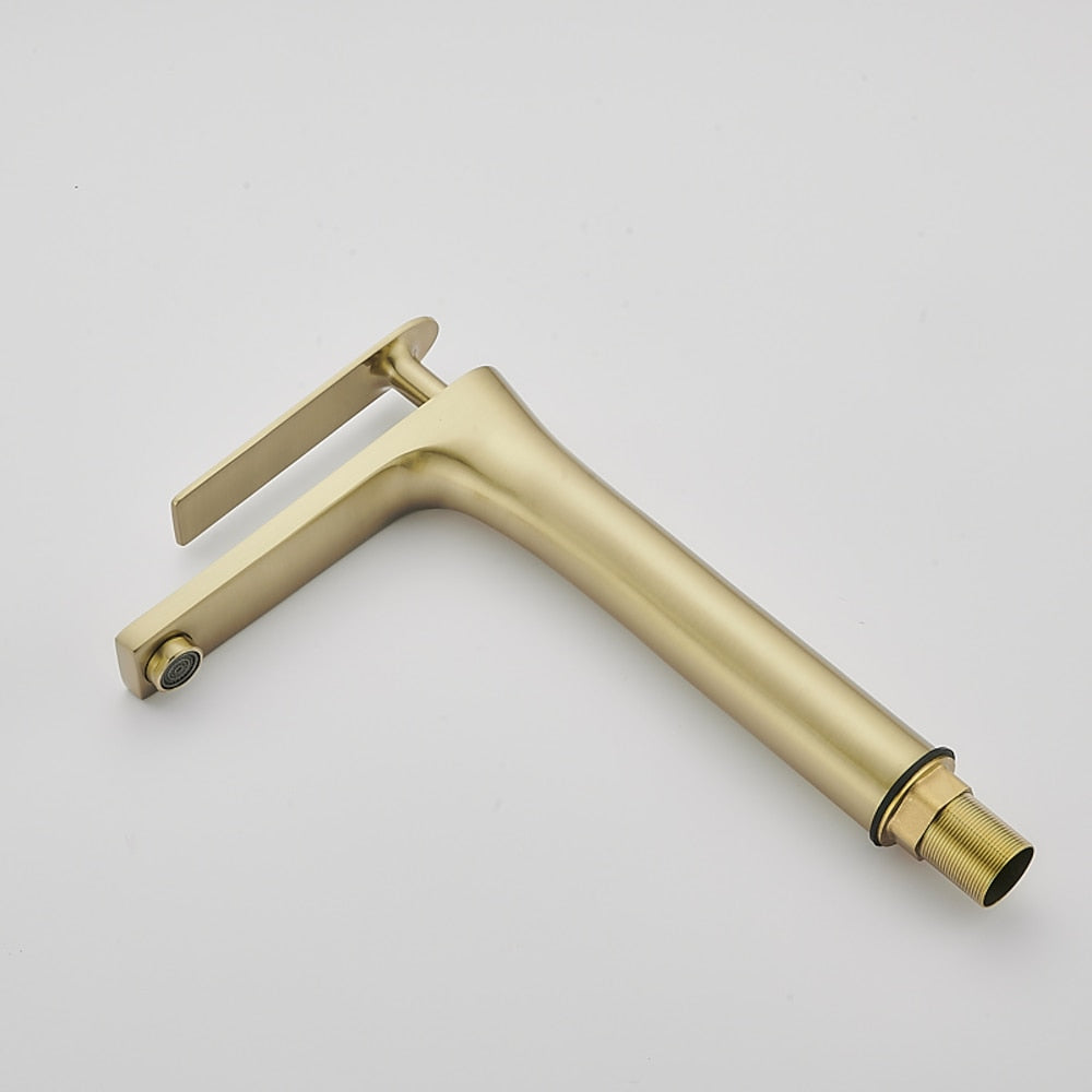 Modern Tall Vessel Sink Faucet, Single-Handle Single-Hole Brass Faucet