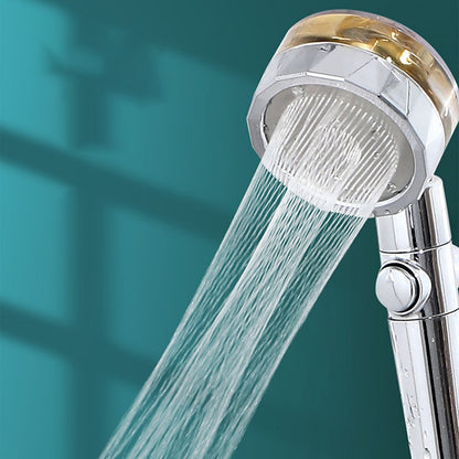 High-Pressure Turbo Fan Handheld Shower Head, 360-Degree Swivel ABS Shower Head with Pause Switch, Silver / Gold / Multi