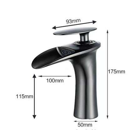 Waterfall Bathroom Faucet, Modern Single-Handle Single-Hole Faucet