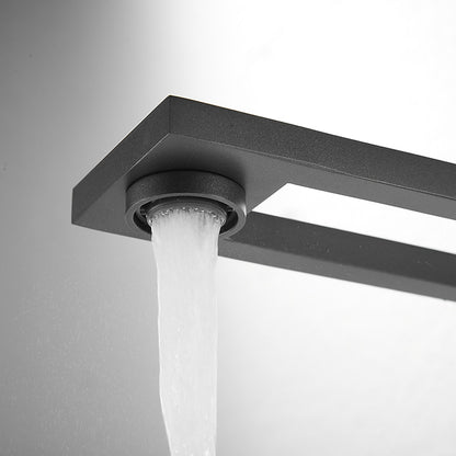 Modern Waterfall Bathroom Faucet, Single-Handle Brass Sink Faucet, Matte Black / Brushed Gold / Gunmetal / Matte White