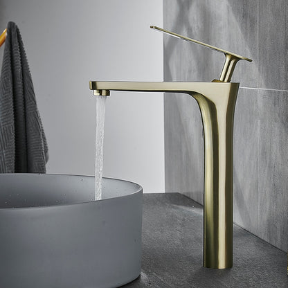 Modern Vessel Sink Faucet, Single-Handle Brass Bathroom Faucet