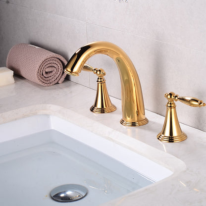 Vintage Widespread Bathroom Faucet, Double Handle 3-Hole Faucet