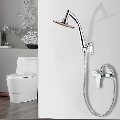 Chrome Contemporary Handheld Shower Head, High Pressure Round Spray Head with Hose / Bracket