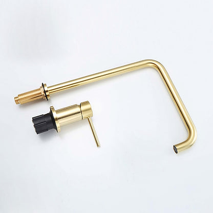 360-Degree Swivel Vessel Sink Faucet, Single-Handle 2-Hole Widespread Basin Faucet, Brushed Gold / Chrome / Matte Black / Rose Gold