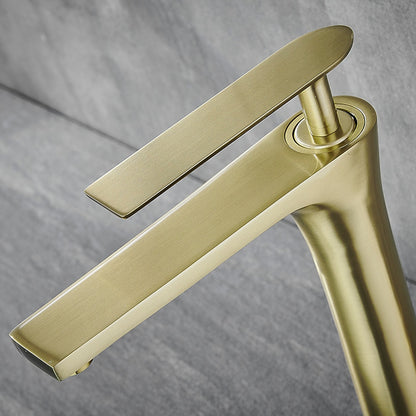 Modern Vessel Sink Faucet, Single-Handle Brass Bathroom Faucet