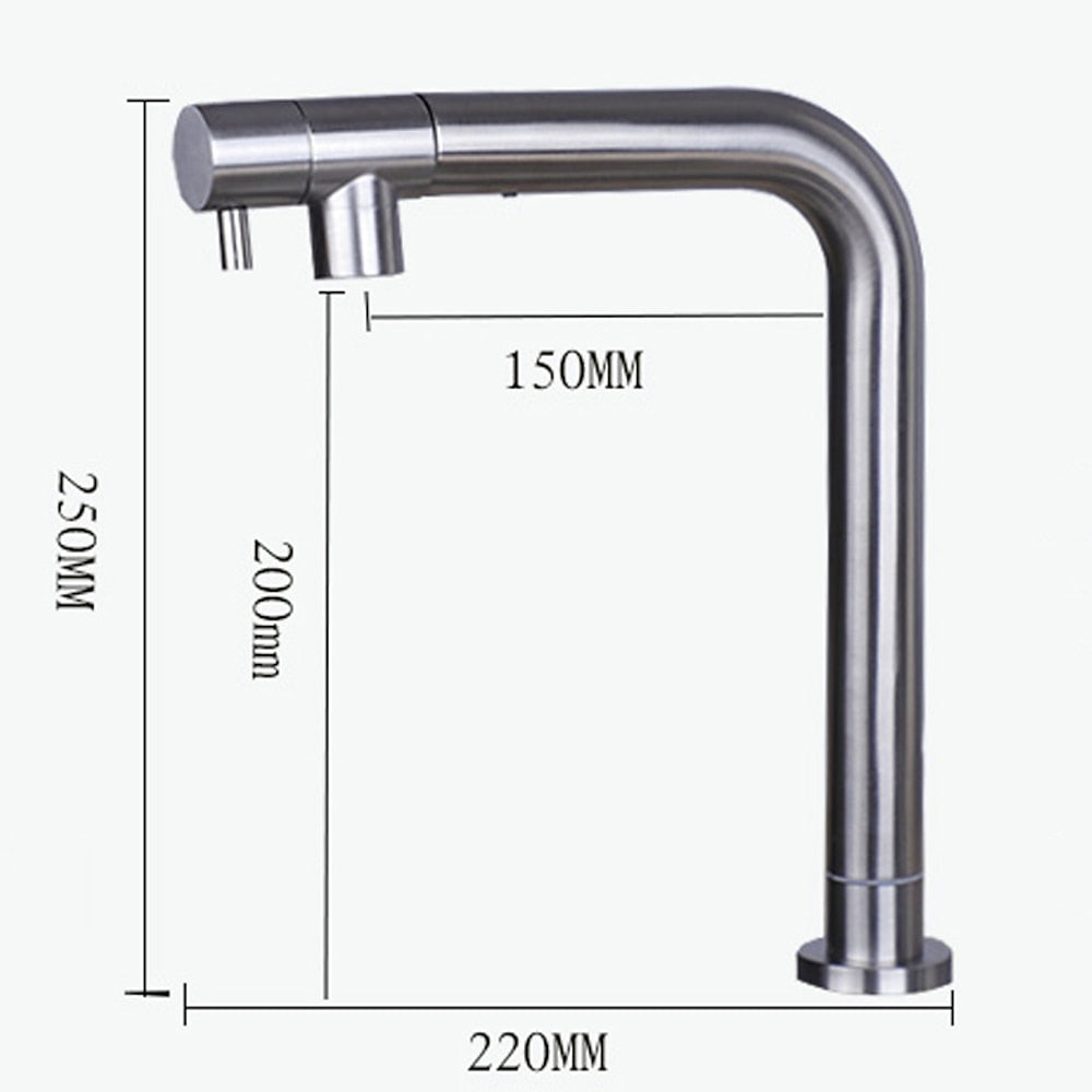 Pull-Out Brushed Nickel Kitchen Faucet, Contemporary Single-Hole Single-Handle Faucet