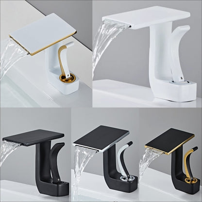 Waterfall Single-Hole Bathroom Faucet, Single-Handle Faucet with Pop-Up Drain