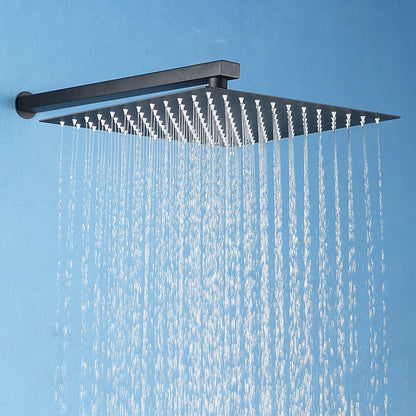 Rainfall Matte Black Shower Head, Contemporary Stainless Steel Shower Head