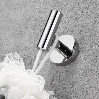 Modern Chrome Robe Hooks, 4-Piece Wall-Mounted Stainless Steel Coat Hooks