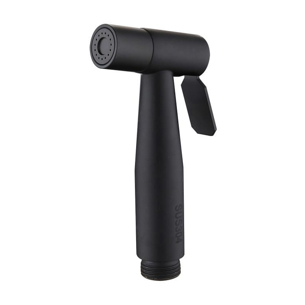 Matte Black Stainless Steel Handheld Bidet Sprayer, Wall-Mount Toilet Sprayer Kit with T-Valve / Hose