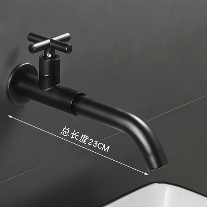 Wall-Mount Single-Handle Bathroom Faucet, Brass Sink Faucet with Swivel Spout / Cross Handle, Matte Black / Antique Brass / Chrome / Polished Gold / Gunmetal / Stainless Steel / Polished Brass