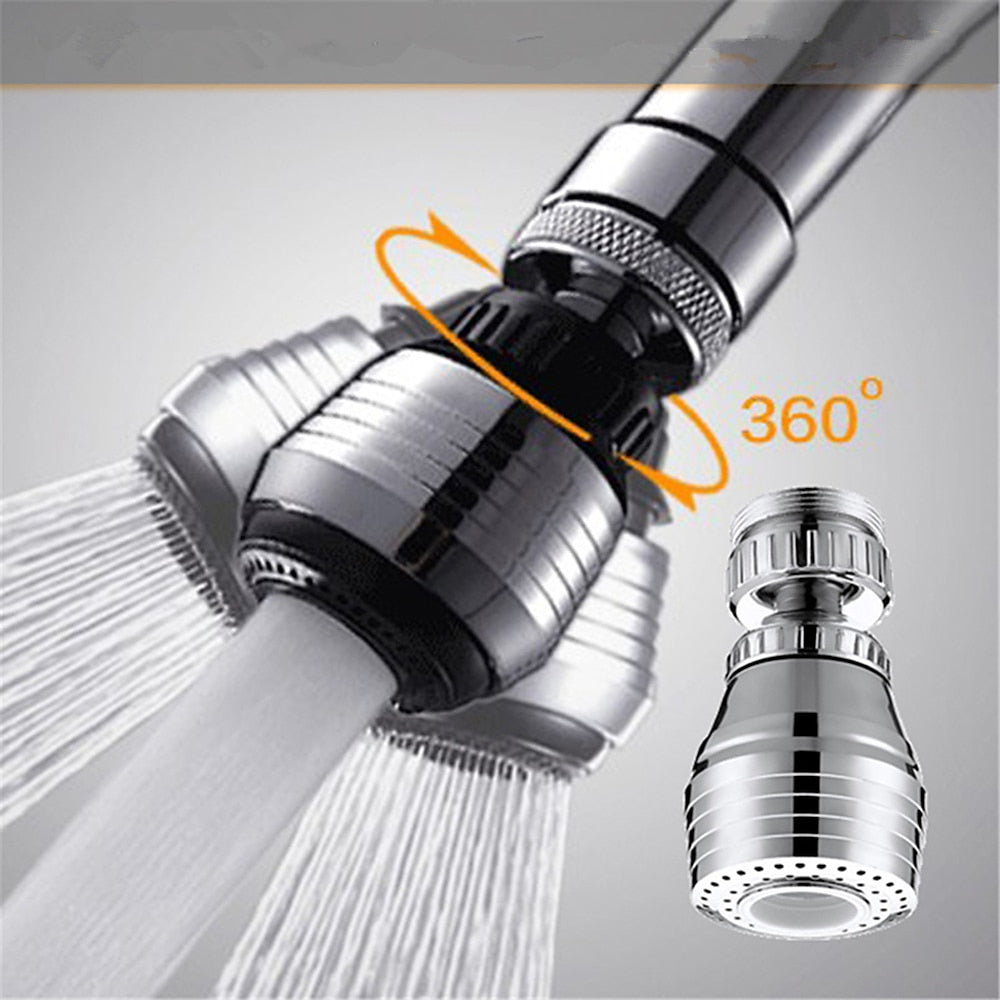 Chrome ABS Flexible Faucet Aerator, 360-Degree Swivel Spray Head with Extension Hose