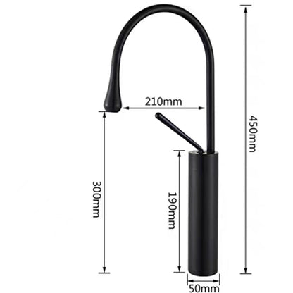 Rotatable High Arc Vessel Sink Faucet, Single-Hole Single-Handle Brass Faucet