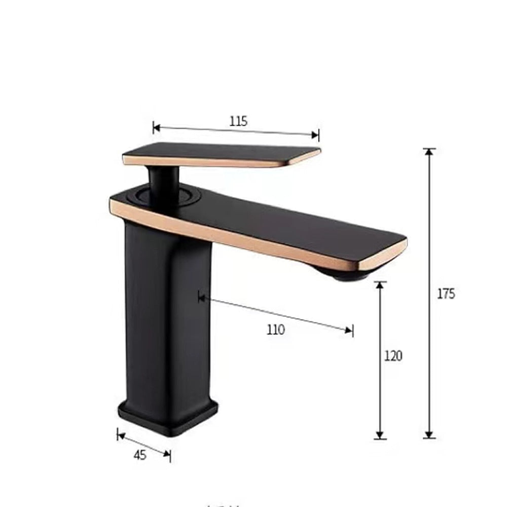 Waterfall Modern Single-Hole Bathroom Faucet, Single-Handle Brass Faucet