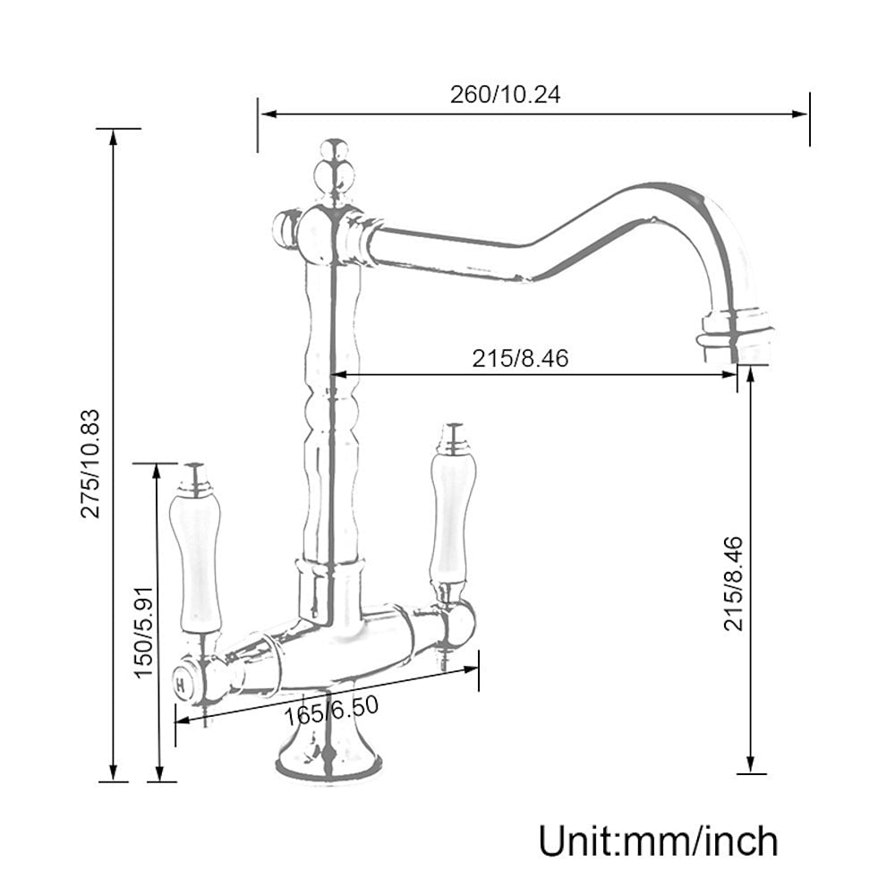 Antique Single-Hole Bathroom Faucet, Dual Ceramic Handle Swivel Spout Faucet, Antique Brass / Brushed Nickel / Chrome / Matte Black / Polished Gold