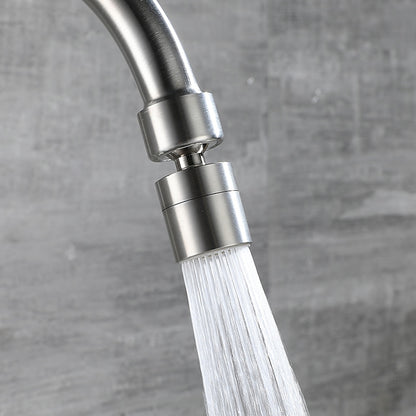 Brushed Nickel Modern Wall-Mount Kitchen Faucet, Dual-Hole Single-Handle Faucet with Handheld Bidet Sprayer
