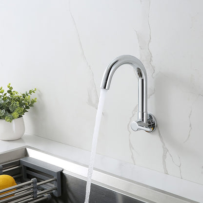 Modern Wall-Mount Single-Cold Bar Faucet, Single-Handle Swivel Spout Faucet, Chrome / Brushed Nickel / Brushed Gold / Matte Black