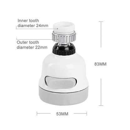 Matte White 3-Mode Rotatable Faucet Aerator, 360-Degree Swivel Water-Saving Spray Head