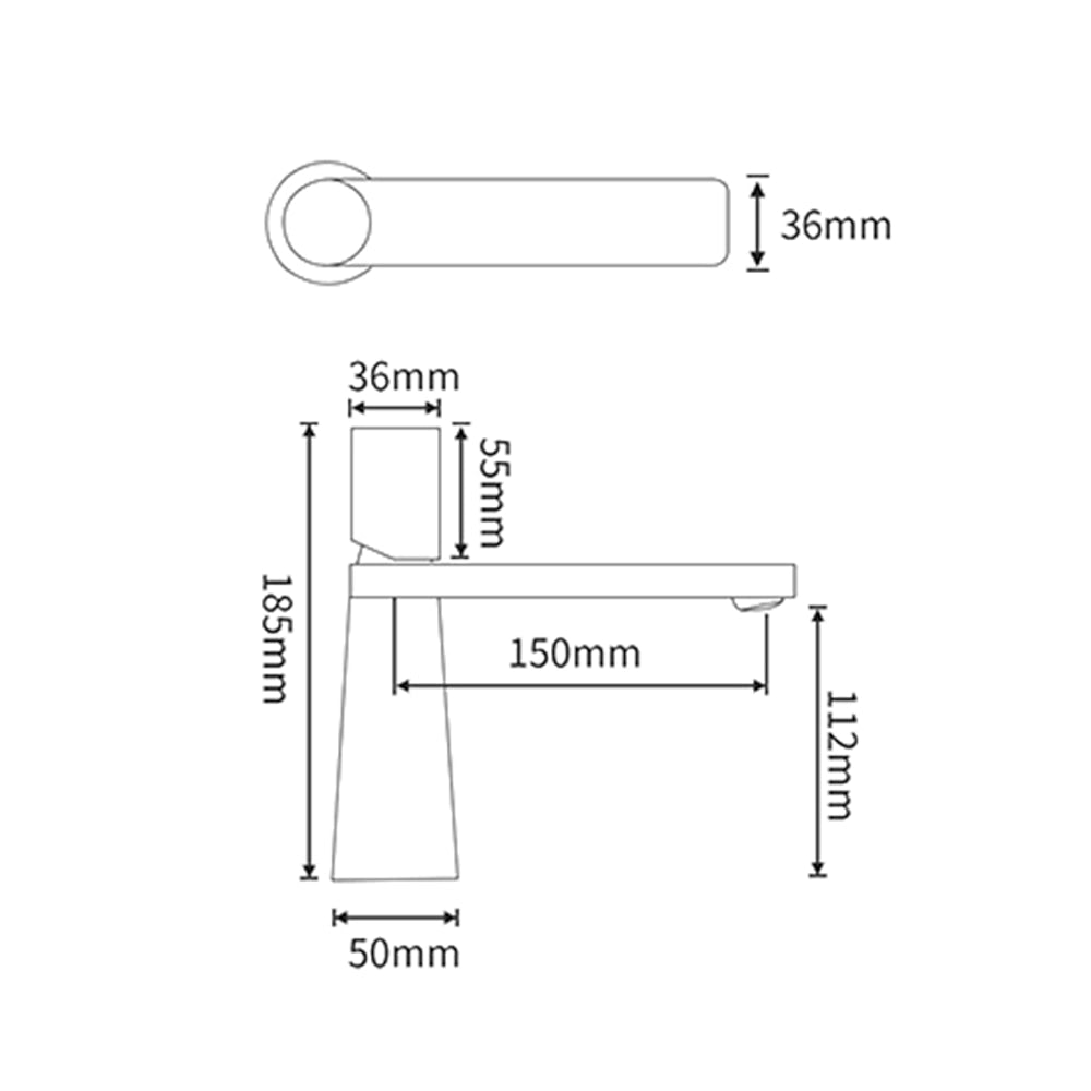 Modern Single-Hole Single-Handle Bathroom Faucet, Brass Flat Spout Basin Faucet, Matte Black / Brushed Gold / Matte White / Chrome / Gunmetal