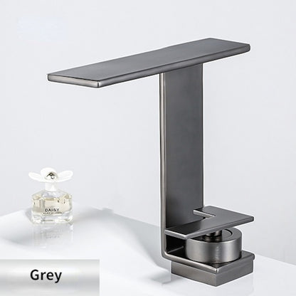 Modern Waterfall Bathroom Faucet, Single-Handle Brass Faucet, Chrome / Matte Black / Gunmetal / Brushed Gold