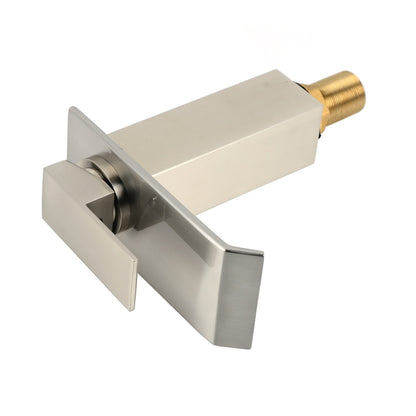 Waterfall Brushed Nickel Bathroom Faucet, Single-Handle Single-Hole Contemporary Faucet