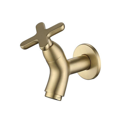 Modern Wall-Mount Bathroom Faucet, Single-Cold Brass Basin Faucet, Gunmetal / Chrome / Matte White