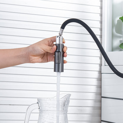 Modern Pull-Down Kitchen Faucet, Single-Handle Swivel Spout Faucet, Matte Black / Brushed Gold / Brushed Nickel / Chrome / Gunmetal