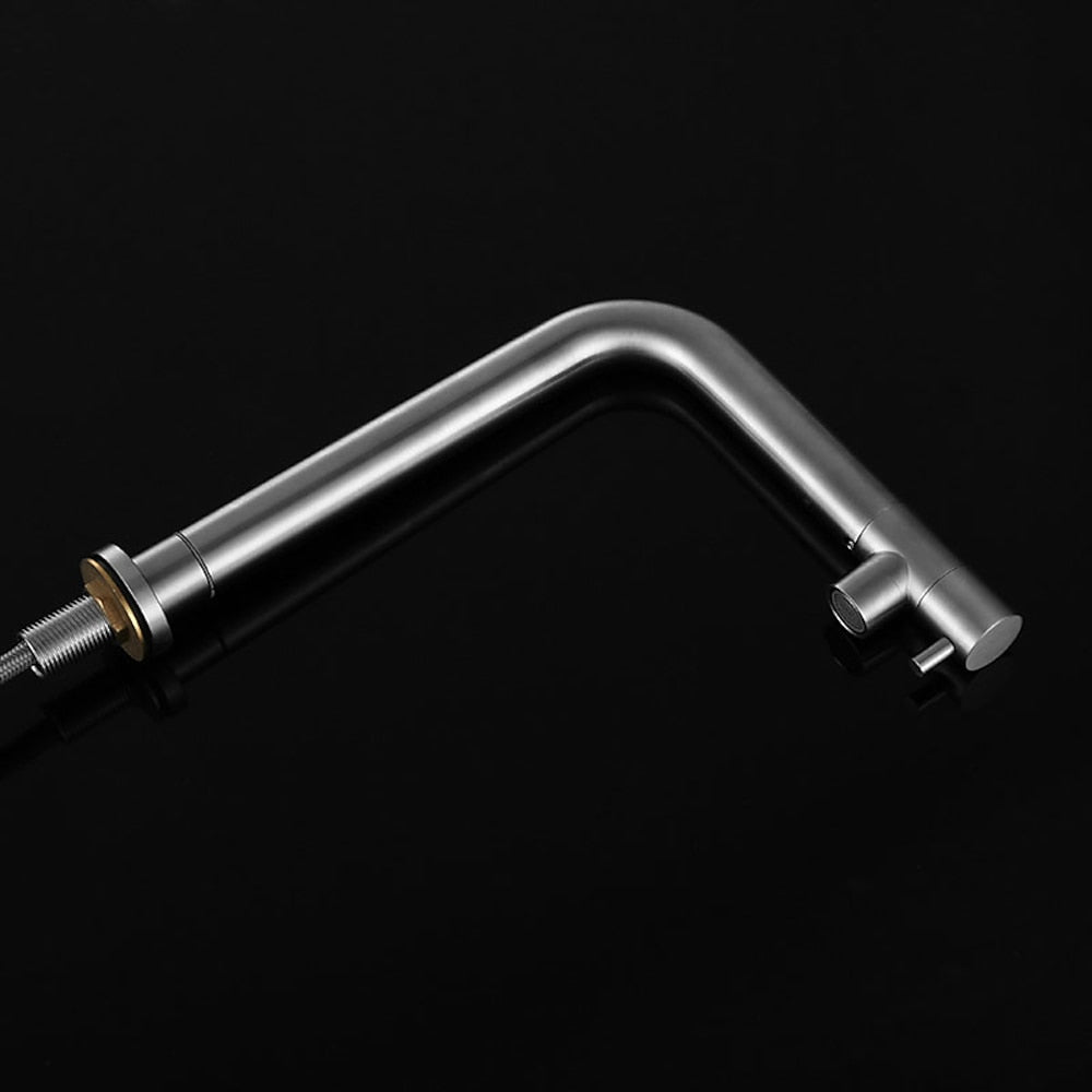 Pull-Out Brushed Nickel Kitchen Faucet, Contemporary Single-Hole Single-Handle Faucet