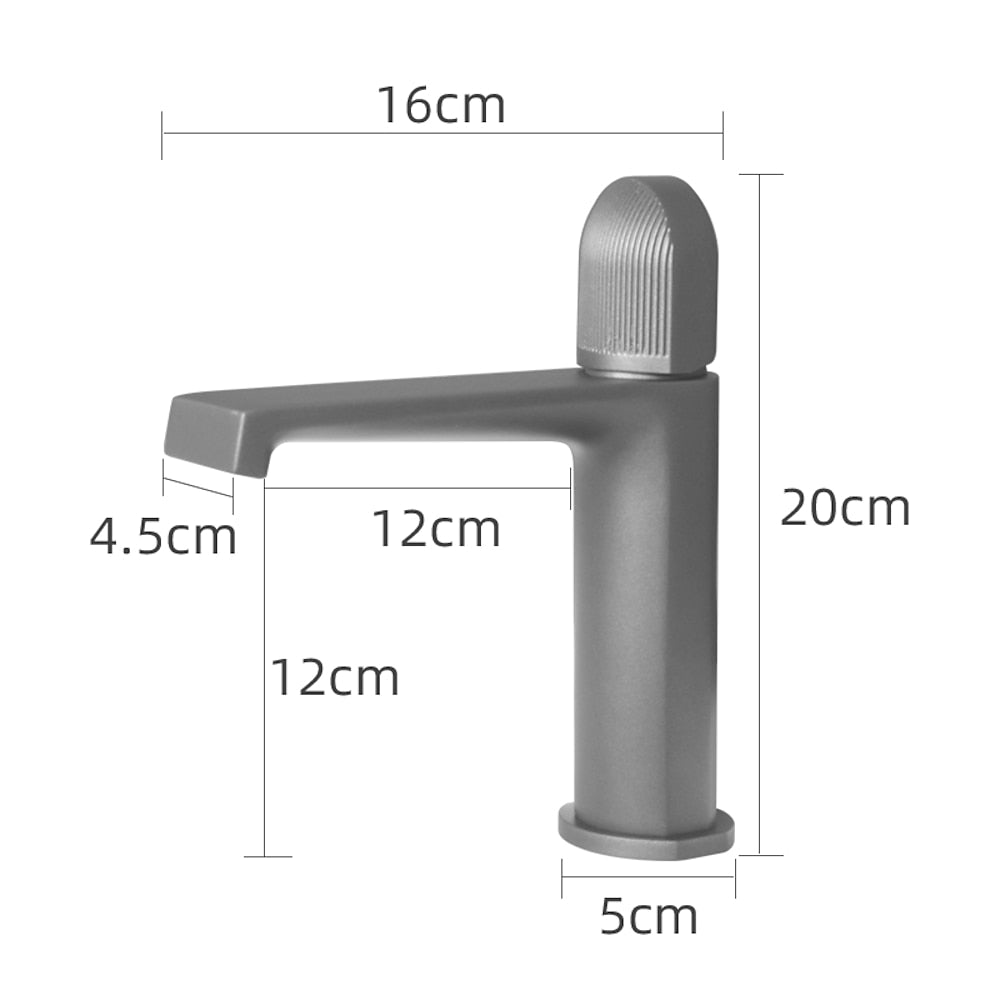 Waterfall Bathroom Faucet, Modern Single-Handle Brass Sink Faucet, Matte Black / Gunmetal / Matte White / Chrome / Brushed Gold