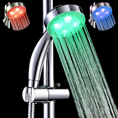 LED -Changing Chrome Handheld Shower Head, Contemporary ABS Plastic Rainfall Shower Head