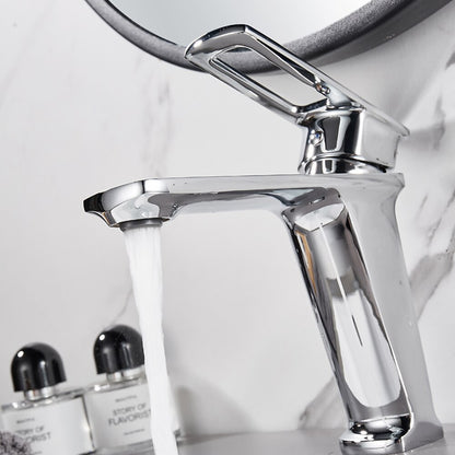Modern Single-Hole Bathroom Sink Faucet, Single-Handle Brass Basin Faucet, Matte Black / Gunmetal / Chrome