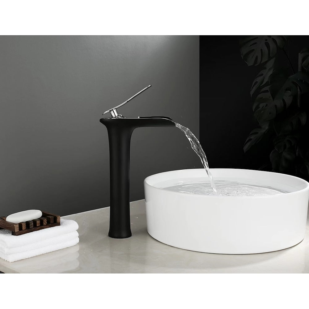 Waterfall Vessel Bathroom Faucet, Single-Handle Single-Hole Faucet