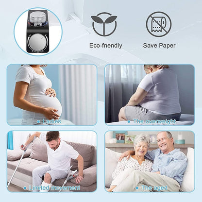 White Non-Electric Dual-Nozzle Bidet Attachment, Dual-Temperature Toilet Seat Sprayer with Chrome Control Knobs
